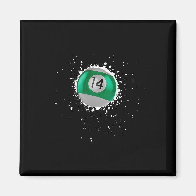 Imán Guay 14-ball Catorce Pool Billiards Paint Splatte (Frente)