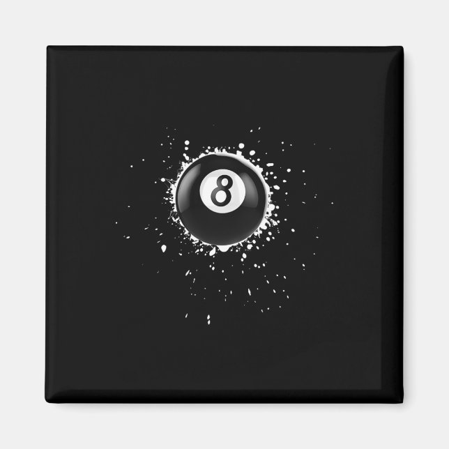 Imán Guay 8-ball Ocho Pool Billiards Paint Splatter Ei (Frente)