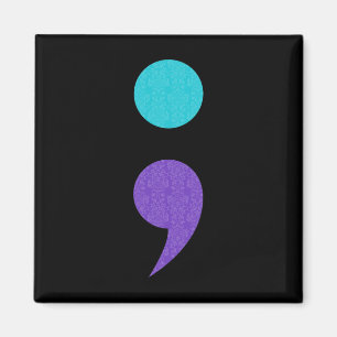 Imán Guay Arte De Semicolón Rótulo Para La Prevención D