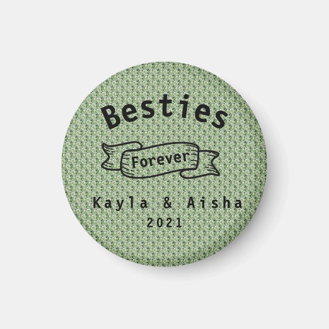 Imán Guay BFF Best Friends Green Bestis para siempre (Frente)