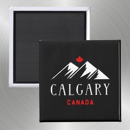 Imán Guay Calgary Canada Mountains Maple Leaf Dark