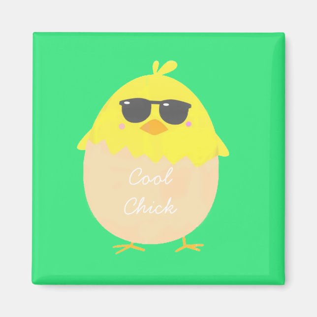 Imán Guay Chick funky Pascua Chick amarillo (Frente)