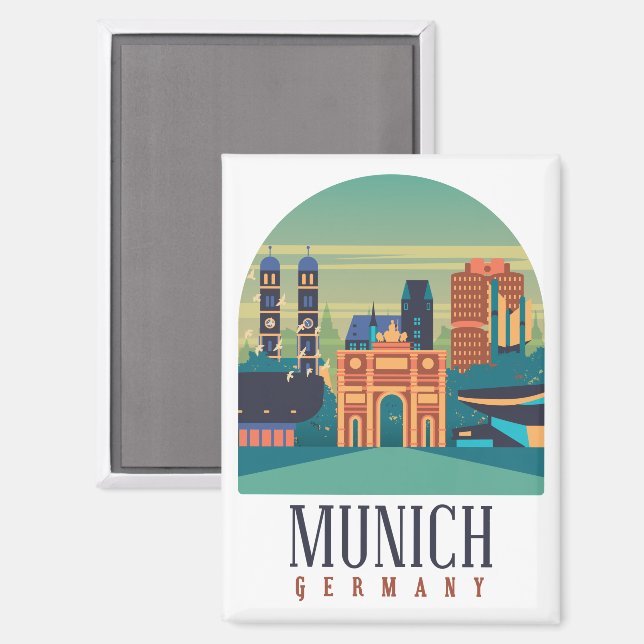 Imán Guay Munich Alemania Viajes de época (Anverso/Reverso)