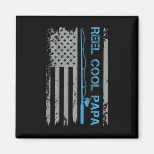 Imán Guay Reel Mens Papa Pescando bandera de EEUU Patri