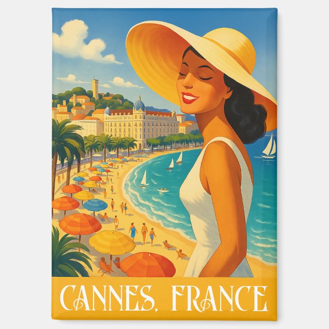 Imán Guay Retro Cannes Riviera Francesa (Anverso)