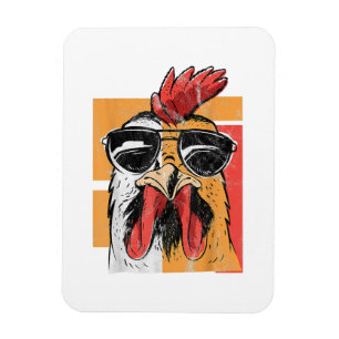Imán Guay Rooster con gafas de sol Moda retro vintage