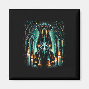 Imán Guay Rottweiler Dog Skeleton Halloween Dog Mom Dad