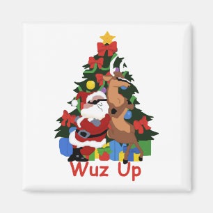 Imán Guay Santa y Reindeer Magnet