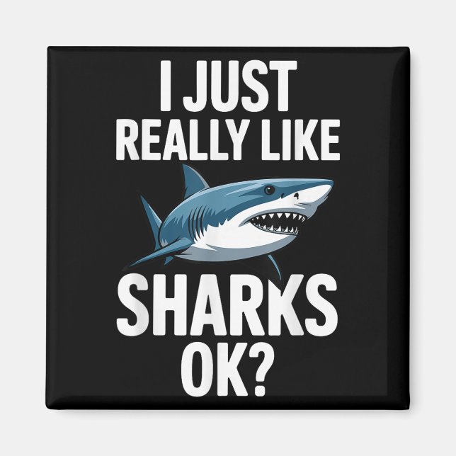 Imán Guay Shark Art Para Hombres Gran Hammerhea Blanca (Frente)