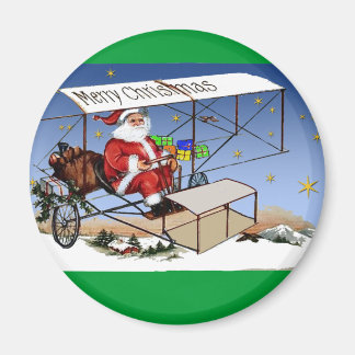 Imán Guay Vintage Biplane Santa Claus