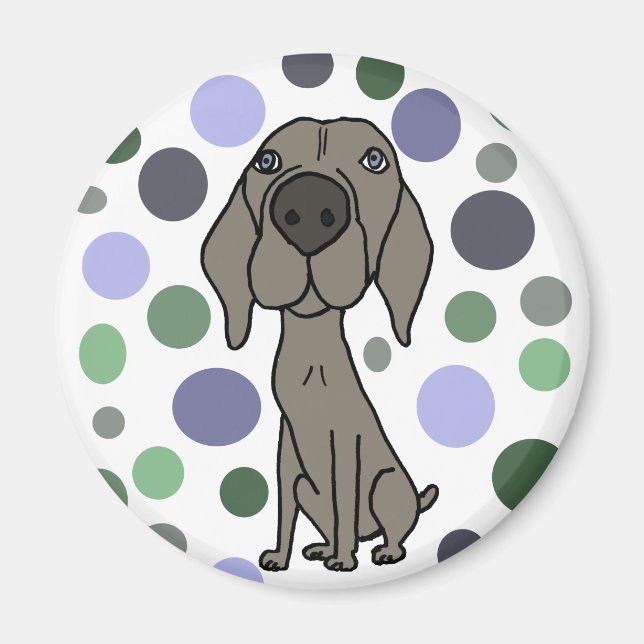 Imán Guay Weimaraner y Patrón Círculo Resumen de Arte (Frente)