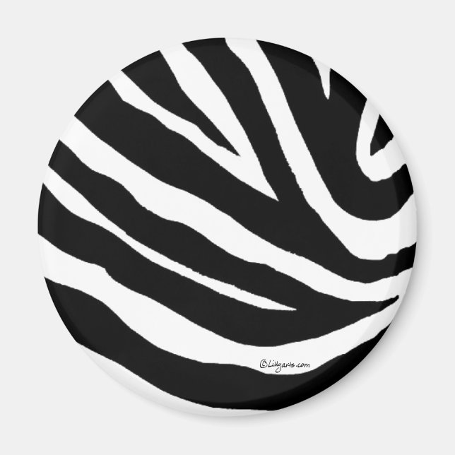 Imán Guay Zebra Stripes Round Magnet (Frente)