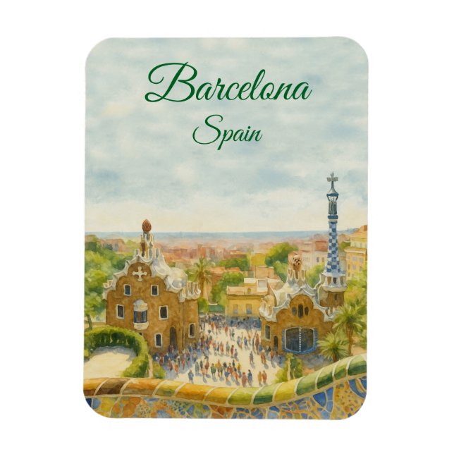 Imán Guell del Parque de Barcelona (Vertical)
