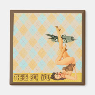 Imán Guerra del Collage de Lady Art de Retro Pin-up