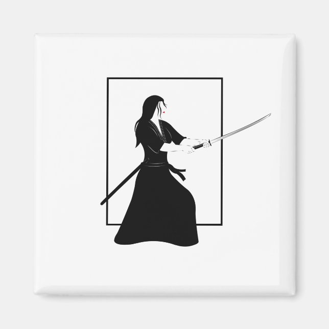 Imán Guerrera de Samurai con espada (Frente)