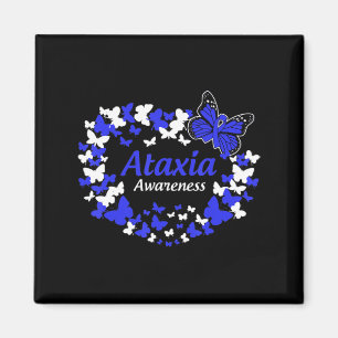 Imán guerrero de ataxia de mariposa con cinta azul T-Sh