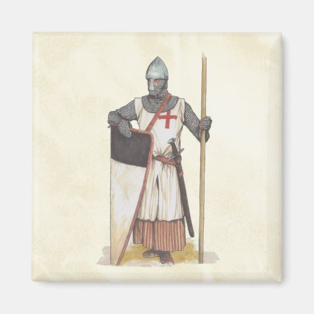 Imán Guerrero medieval de Caballeros Templarios (Frente)