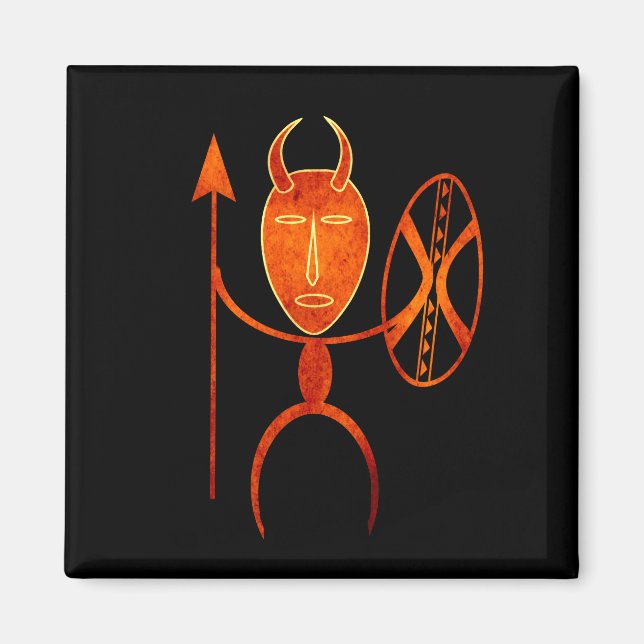 Imán Guerrero tribal africano abstracto (Frente)