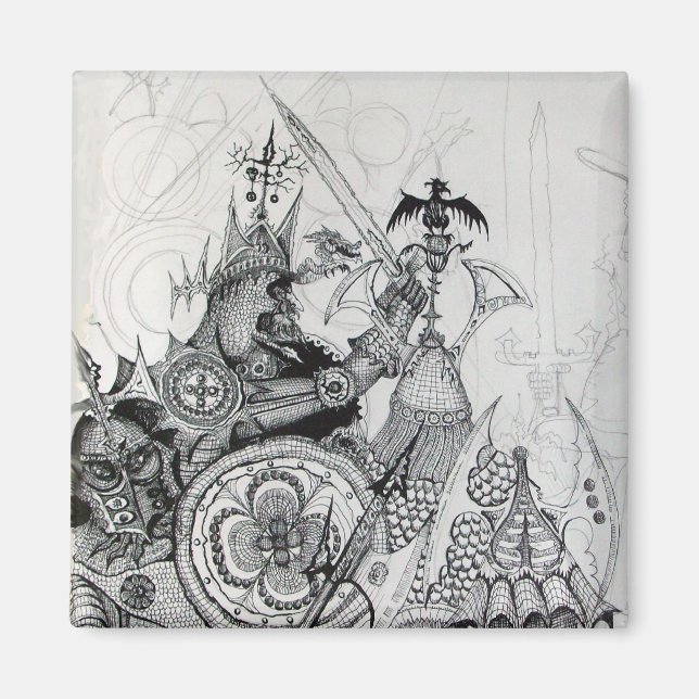 Imán GUERREROS GÓTICOS, caballeros bárbaros, fantasía (Frente)