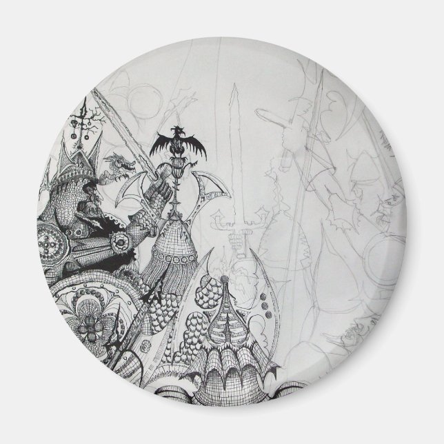 Imán GUERREROS GÓTICOS, caballeros bárbaros, fantasía (Frente)