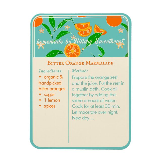 Imán Guía moderna de cocina retro para recetas (Vertical)