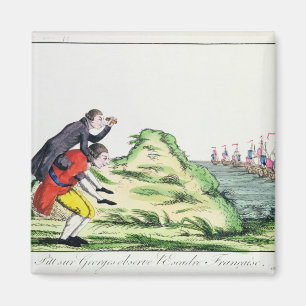 Imán Guillermo Pitt observando la escuadrilla francesa