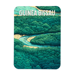 Imán Guinea Bissau Ilustracion Viaje de arte