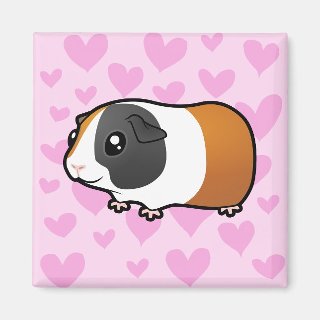 Imán Guinea Cerdo Amor (pelo liso) (Frente)