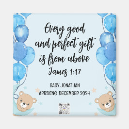 Imán Guión: Baby Boy Invitación Magnet 2