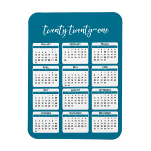 Imán Guión de calendario anual 2021