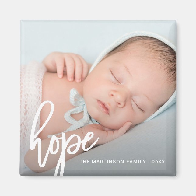 Imán Guión de Cepillo de Esperanza con foto, nombre y a (Frente)