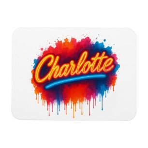 Imán Guión de Charlotte Neon - Diseño de salpicaduras d