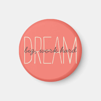 Imán Guión de cita inspirador de coral y crema para soñ