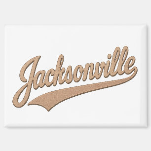Imán Guión de cobre de Jacksonville Retro - Cursiva de 