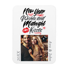 Imán Guión de deseos de año nuevo y besos de medianoche