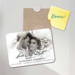 Imán Guión de escritura a mano de vintage Foto Guardar 