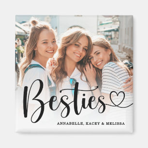 Imán Guion de Mejores Amigas Corazón Foto de Mejor Amig