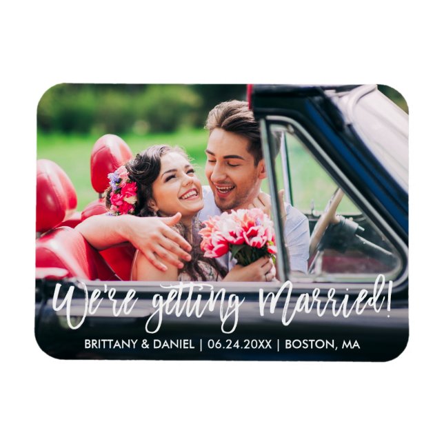 Imán Guión de pincel Estamos casados Guardar la fecha (Horizontal)