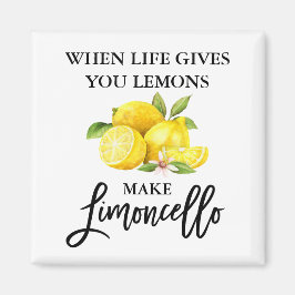 Imán Guión de pincel moderno color de agua Lemons Limon