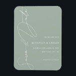 Imán Guión manuscrito moderno verde sage simple<br><div class="desc">Cree su propia boda sencilla y moderna,  ahorre el imán de fecha con tipografía de escritura manuscrita moderna y diseño de color verde sabio.</div>