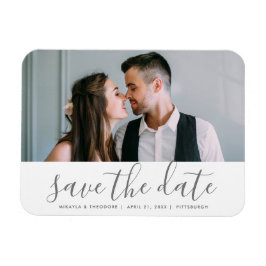 Imán Guión moderno Guardar la foto del Boda de fecha