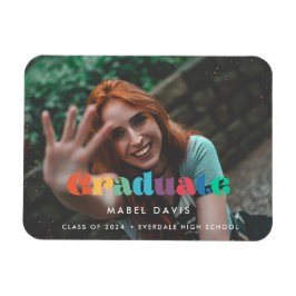 Imán Guión retro vintage Graduación fotográfica