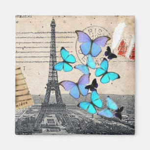 Imán guiones de postmark mariposa Paris Effiel Tower