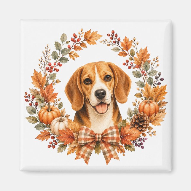 Imán Guirnalda de otoño de Beagle (Frente)