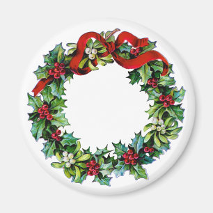 Imán Guirnalda del navidad del acebo y del muérdago
