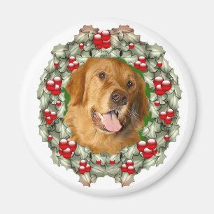 Imán Guirnalda del navidad del golden retriever