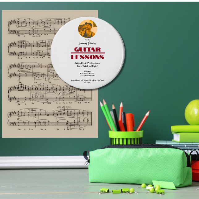 Imán Guitar Lecciones círculo de publicidad Magent (Subido por el creador)
