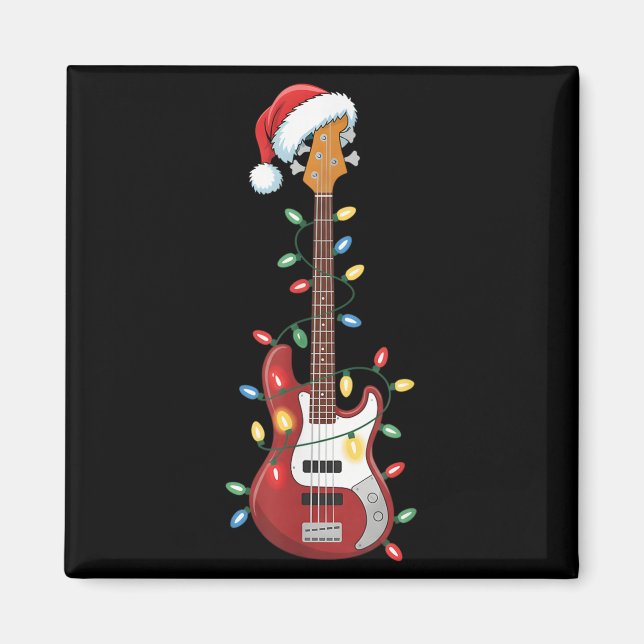 Imán Guitar Santa Hat Navidades enciende B Player Guita (Frente)