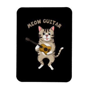 Imán Guitarista Meow Guitar Cute Gato Jugando Navidad D