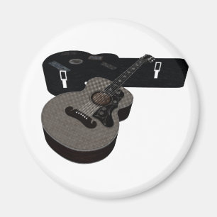 Imán guitarra acústica 3D y caso de semitono